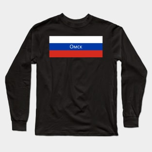 Omsk City in Russian Flag Long Sleeve T-Shirt